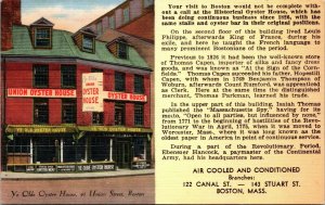 Vtg Ye Olde Oyster House Union Street Boston Massachusetts MA Postcard