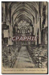 Old Postcard Organ Basilica Nd Liesse Nave principal Organs