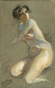 Nude Woman - Yves Diey L'Esclave The Slave - Prostitute? c1910 Postcard