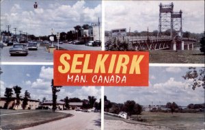Selkirk Manitoba Multiview Golf, Hospital, Main St c1950-60s Vintage Postcard