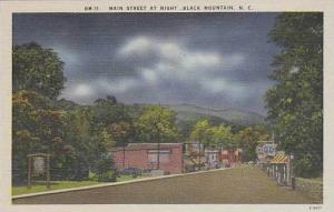 North Carolina Black Mountain Main Street At Night