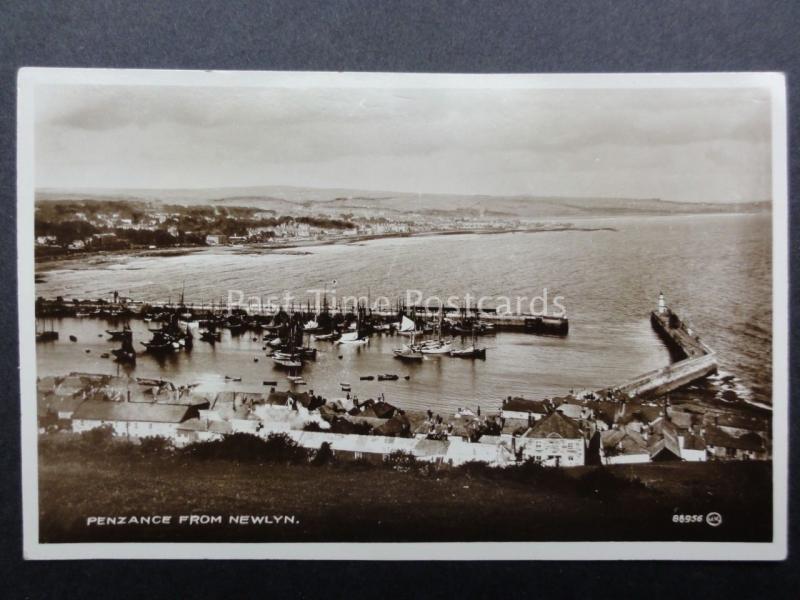 Cornwall: Penzance from Newlyn c1922 RP Postcard by Valentine's No.86956