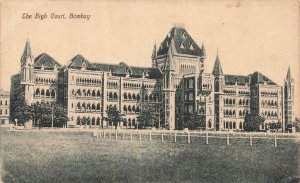 Bombay High Court India Vintage Postcard Printed in Saxony Sepia Photo