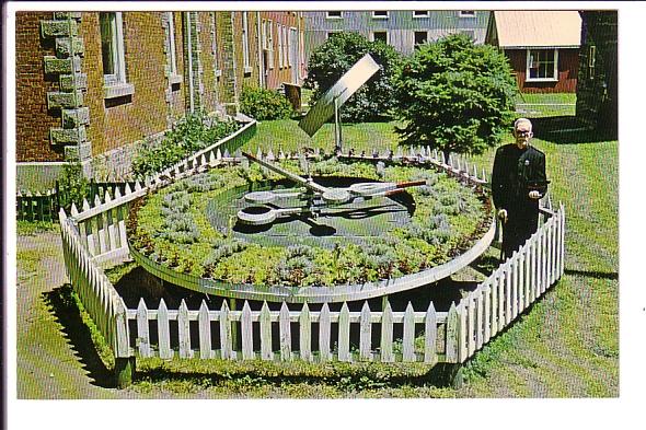 Flower Clock, Huron County Pioneer Museum, J H Neil Stands Beside It, Goderic...