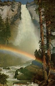 CA - Yosemite National Park, Nevada Fall with Rainbow 