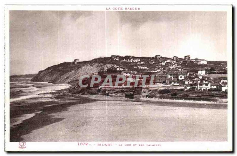 Old Postcard Bidart The sea and cliffs