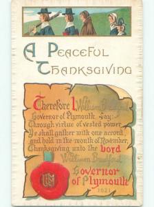 Divided-Back THANKSGIVING SCENE Great Postcard AA0653