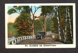 PQ Car on road St Saint Eugene de Grantham Quebec Carte Postale Postcard Canada