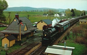 Vintage Postcard Steam Train Excursion Great Meadows Warren County New Jersey NJ