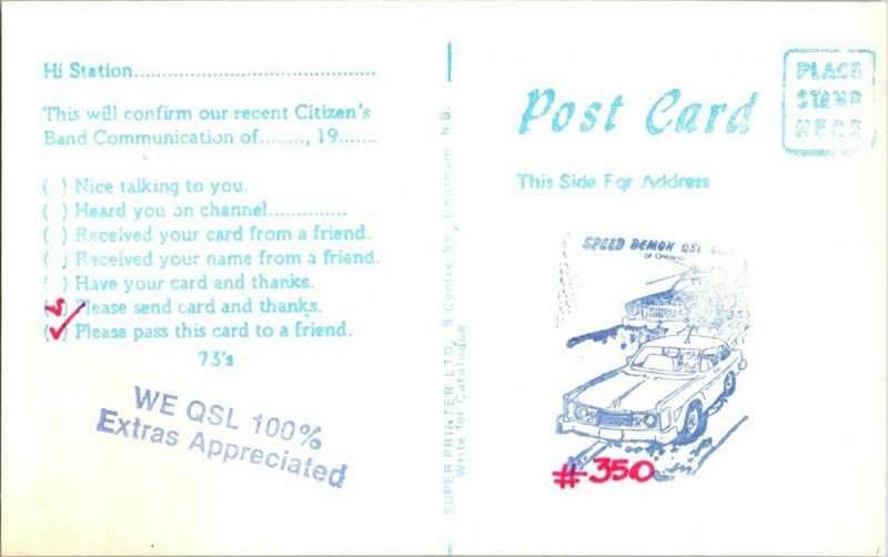 QSL Radio Card From Port Morien C.B. Nova Scotia Canada XM64-5895