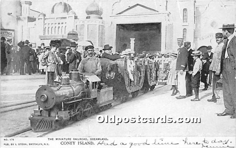 The Miniature Railroad, Dreamland Coney Island, NY, USA Amusement Park 1906 