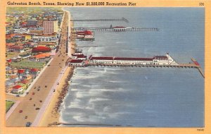 Aerial View Of Galveston Beach - Galveston, Texas TX