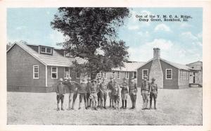 ROCKFORD IL~CAMP GRANT~WW1 SOLDIERS~ONE OF THE Y.M.C.A. BUILDINGS~POEM POSTCARD