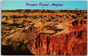 VINTAGE POSTCARD THE PAINTED DESERT NEAR HIGHWAY 66 ARIZONA POSTED 1967