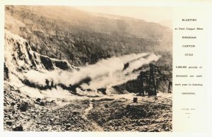 USA Blasting Utah Copper Hill Bingham Canyon Vintage RPPC 08.96