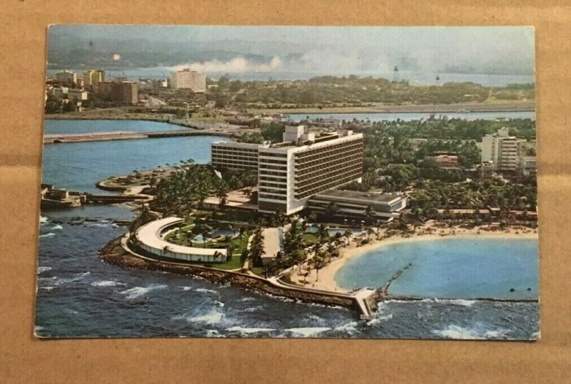 VINTAGE POSTCARD 1964 USED CARIBE HILTON HOTEL, SAN JUAN, PUERTO RICO