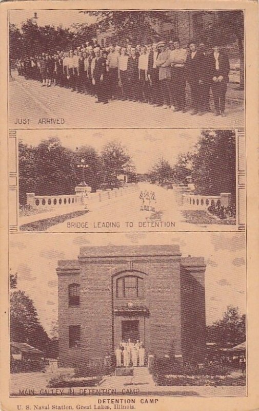 Postcard US Naval Station Great Lakes IL