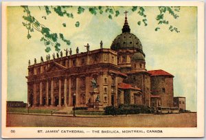 Saint James Cathedral - The Basilica Montreal Canada Parish Church Postcard