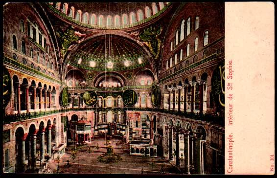 Constantinople, Turkey, Turquie - Interieur de Ste Sophie