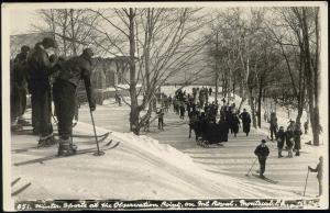 canada, MONTREAL P.Q., Observation Point of Mont-Royal, Winter Sports 1930s RPPC