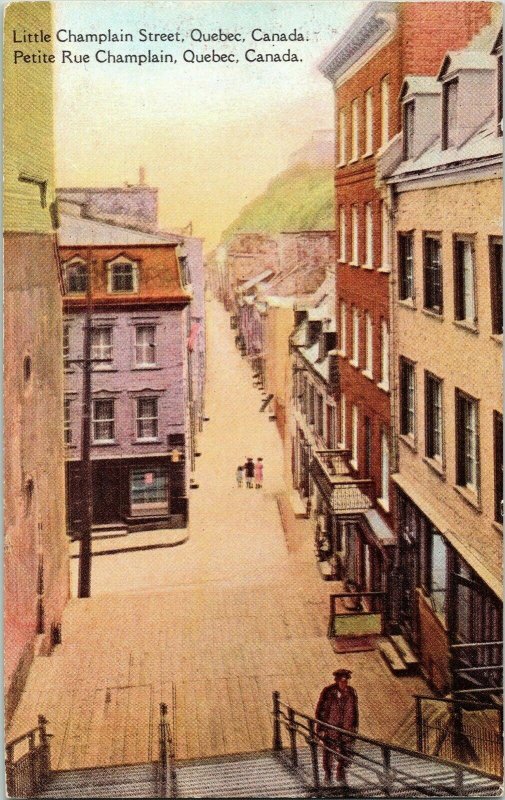 Little Champlain Street Quebec Canada Series Postcard Greeting Card Toronto UNP 