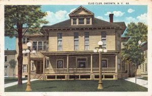 J84/ Oneonta New York Postcard c1910 Elks Lodge Building 135