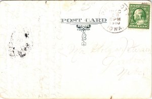 Woman Sitting in a Bathtub or Couch Evil to Him Risque Suggestive Postcard 1910