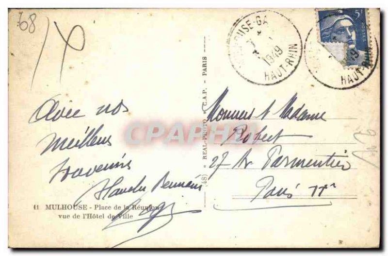 Old Postcard Mulhouse Place de la Reunion