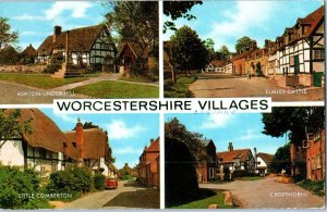 Multiple Views of Worcestershire Villages England Postcard Posted 1968
