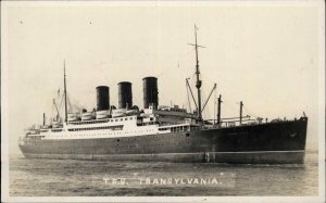 Liverpool England Blundellsands Steamship T.S.S. Transylvania Vintage RPPC PC