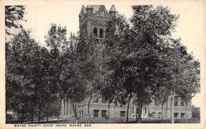 Wayne Nebraska Court House Street View Antique Postcard K38731