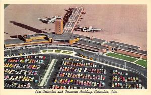 Port Columbus Airport Aerial View Plane Aircraft Ohio postcard