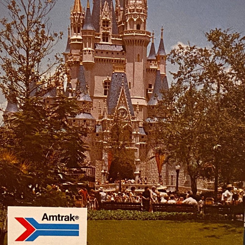 Amtrak Train Postcard Lot 1970s Unused Disney Cinderellas Castle Coast Starlight 