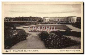 Old Postcard Deauville Beach Casino and Fleurie Normandy Hotel