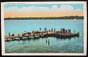 Vintage Postcard 1929 Public Dock, Pine Beach, New Jersey (NJ)