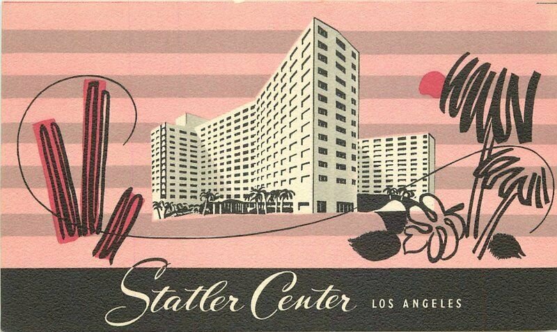 Artist Impression Hotel Statler Los Angeles California Postcard roadside 11736