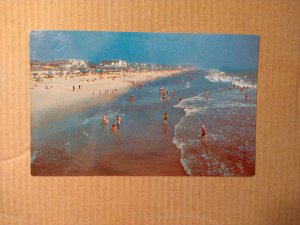 1960's Ocean City Beach, Maryland Aerial View Surf Chrome Postcard