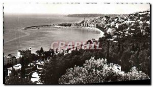 Postcard General view taken Moderne Menton Garavan In Cap Martin background