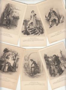 Literary charachters Charles Dickens novels ( set of six ) literature postcards