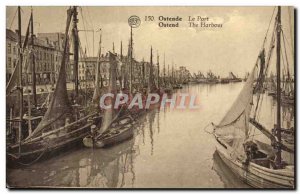 Old Postcard Ostend Belgium The port