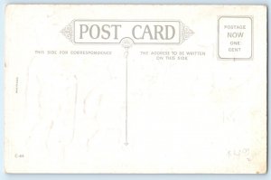 c1910's Christmas Children Build Snowman On Winter Scene Embossed Postcard