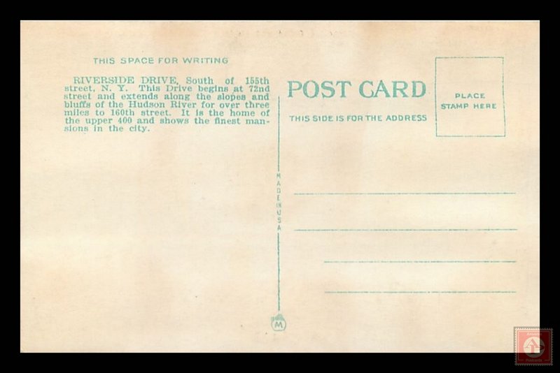 Riverside Drive and Hudson River, NYC  