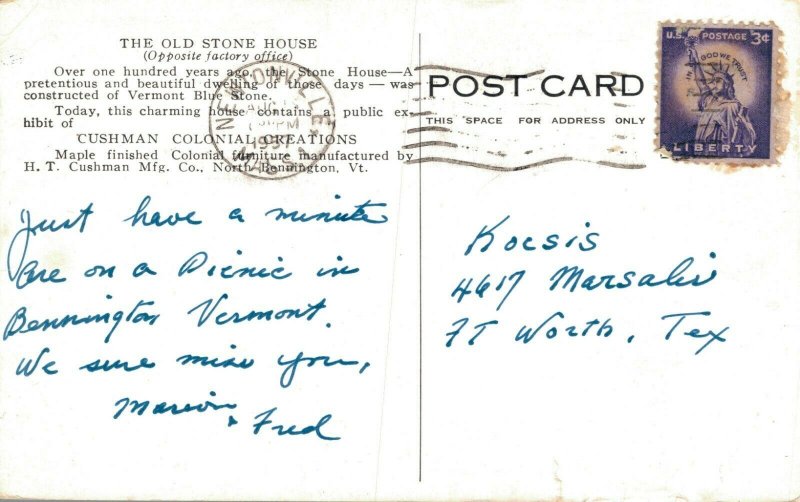 USA The Old Stone House North Bennington  06.79