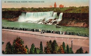 New York~View Of American Niagara Falls From Canadian Side~Vintage Postcard