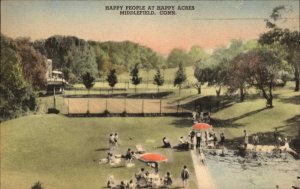 Middlefield Connecticut CT Happy Acres Swimming Pool Vintage Postcard