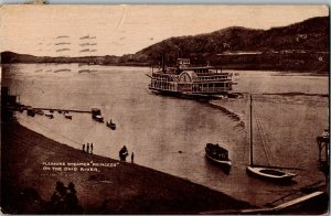 Pleasure Steamer Princess on the Ohio River OH c1911 Vintage Postcard G44