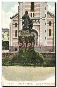 Vichy Old Postcard Statue of charity Entree of Civil & # 39hopital