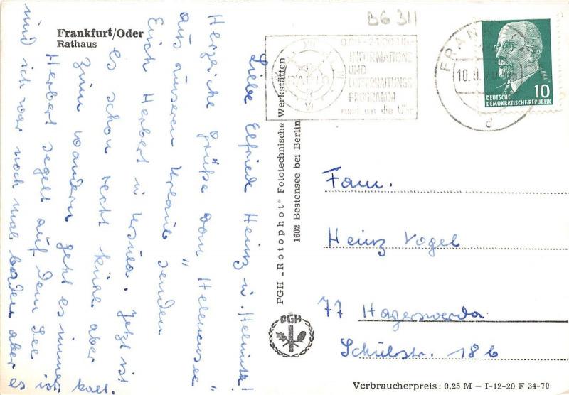 BG311 rathaus  frankfurt oder   CPSM 14x9.5cm germany