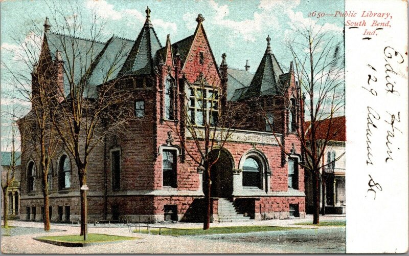 Postcard Public Library in South Bend, Indiana~138662