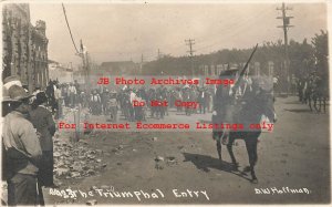 Mexico Border War, RPPC, Revolutionaries Triumphal Entry into Juarez, Hoffman